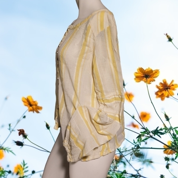 VTG Free People Gauze button top - Picture 1 of 8